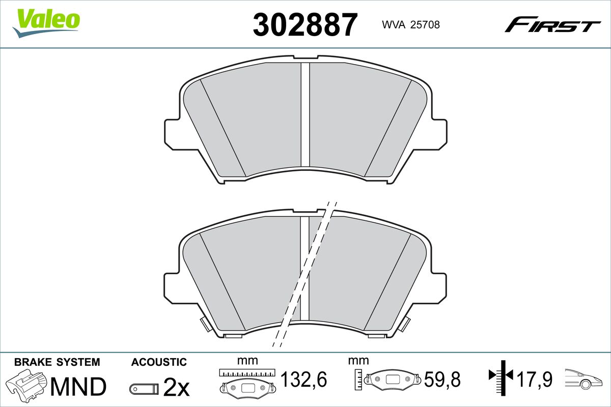 VALEO Fékbetét, mind 302887_VALEO